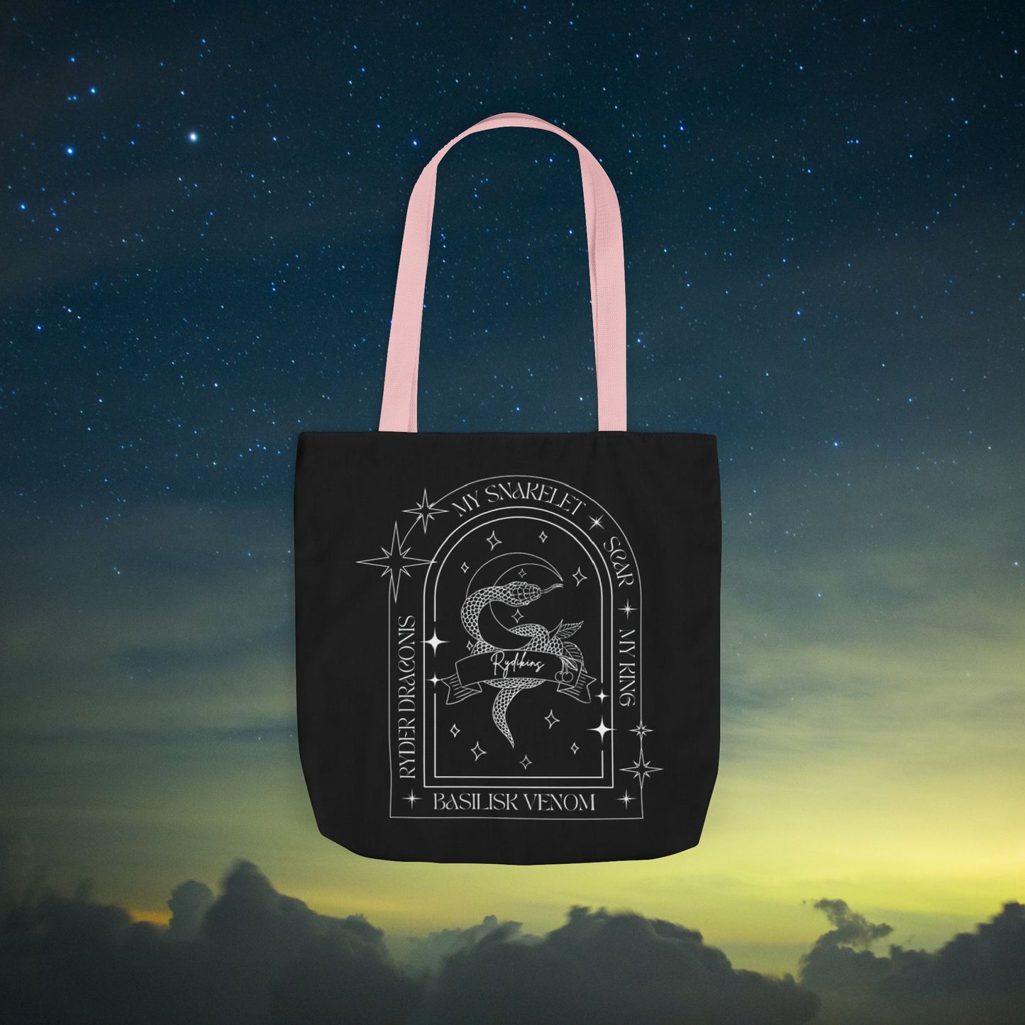 A0 Rydikins Collection Black Canvas Tote Bag