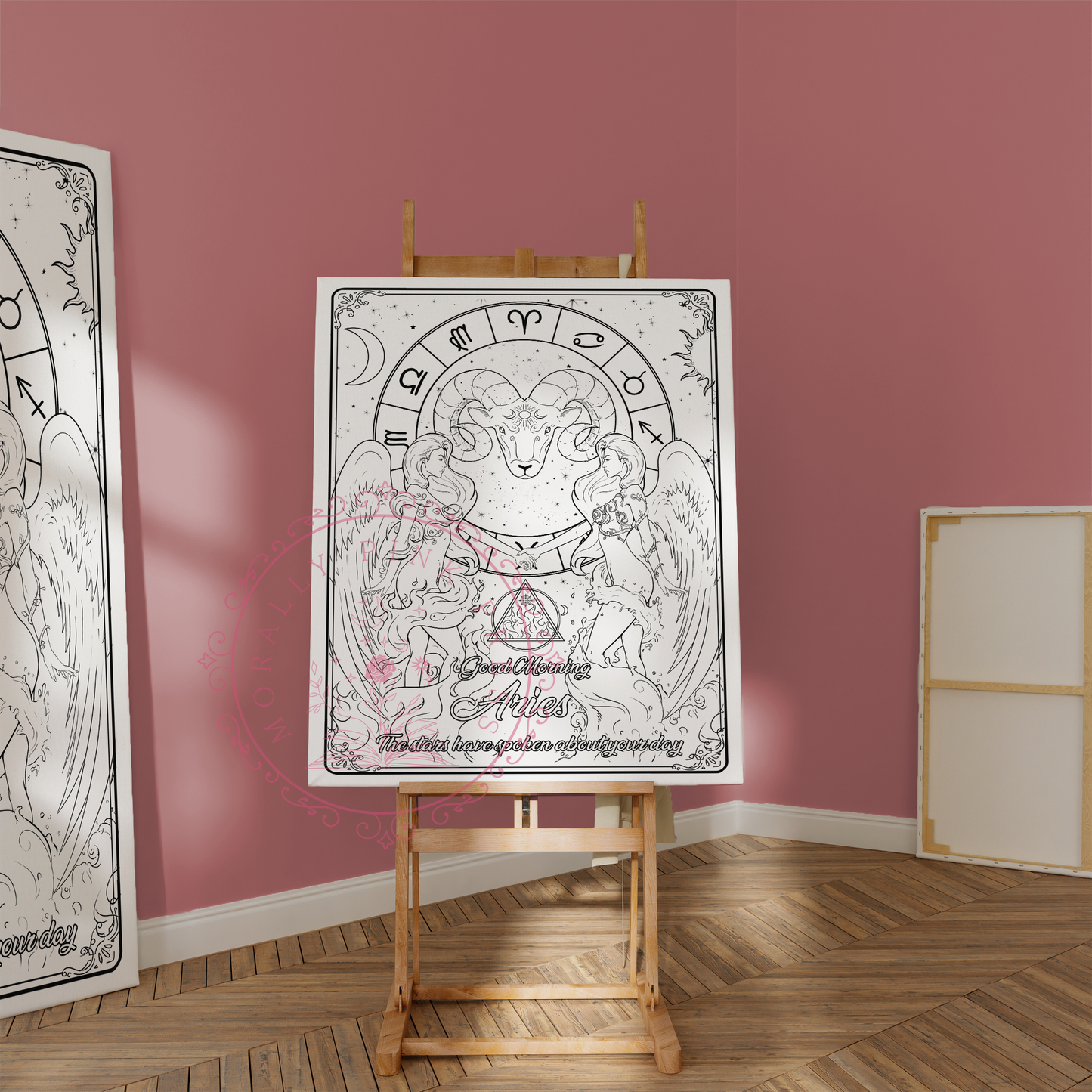 Good Morning "Aries" Zodiac Academy Collection Colorable Canvas