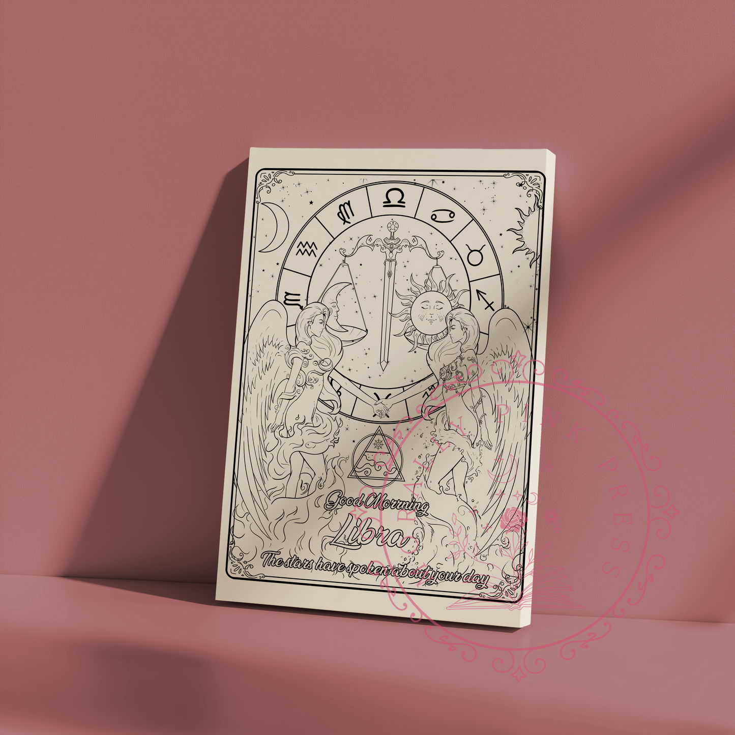 Good Morning "Libra" Zodiac Academy Collection Colorable Canvas