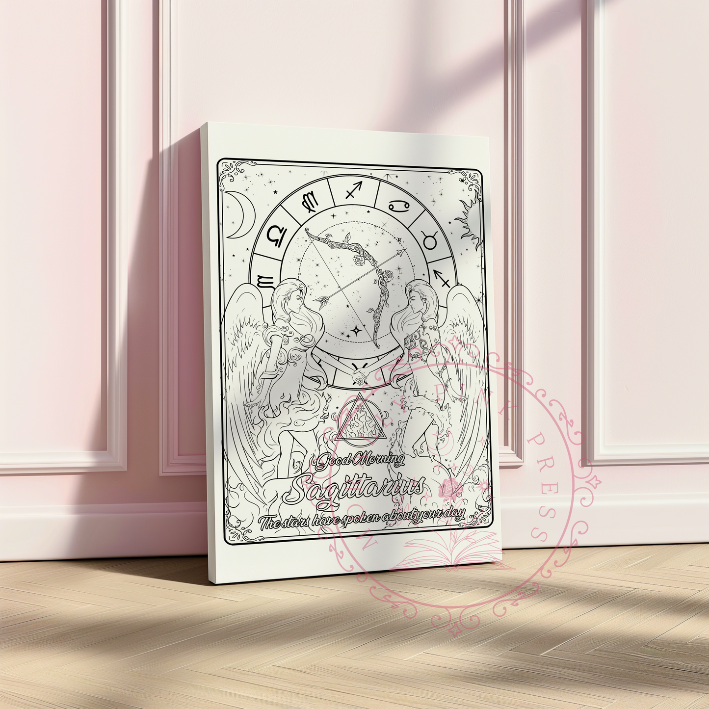 Good Morning "Sagittarius" Zodiac Academy Collection Colorable Canvas